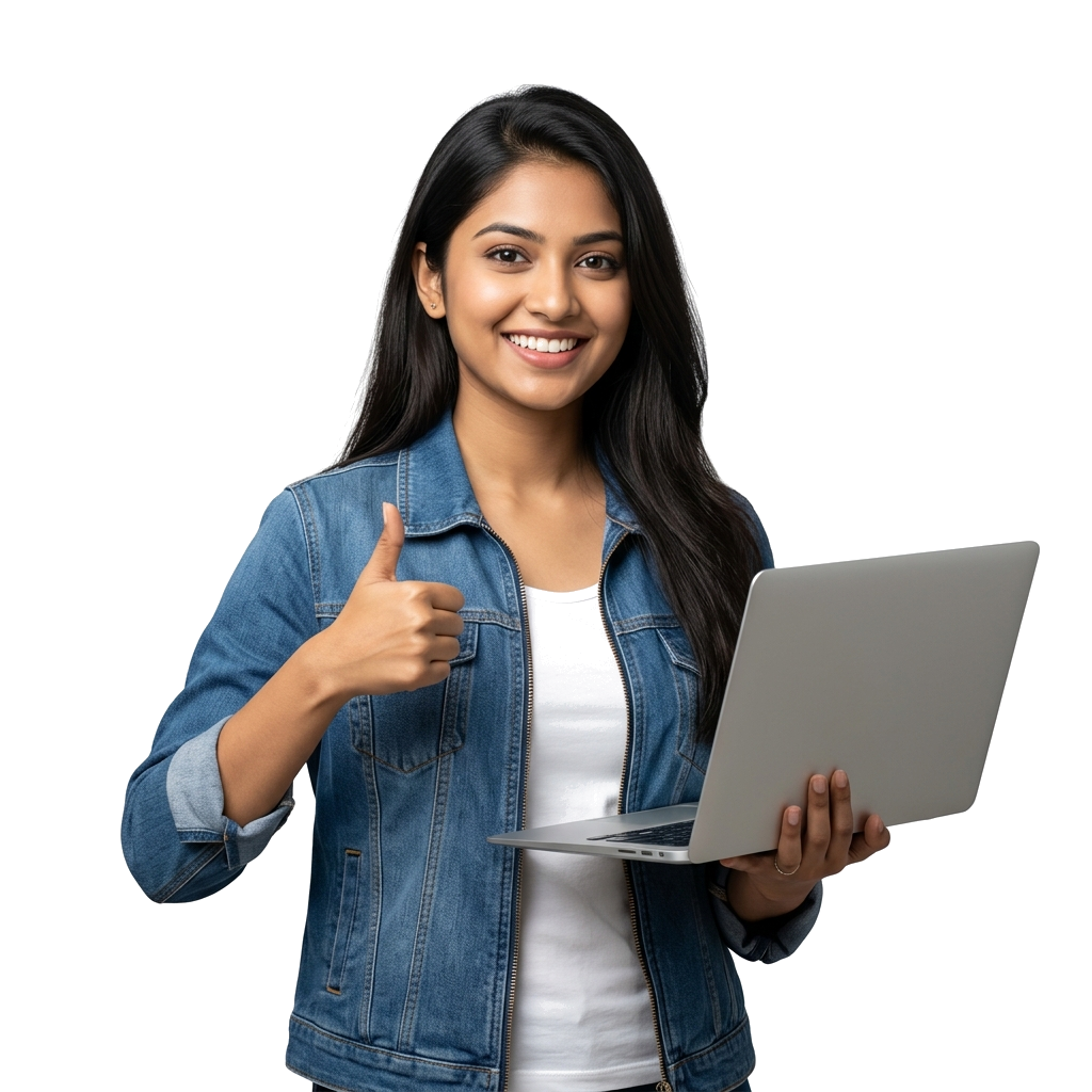 Student with laptop
